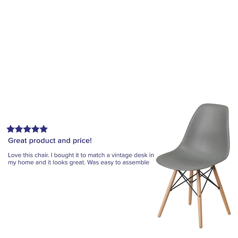 Chaise en plastique avec pieds en bois