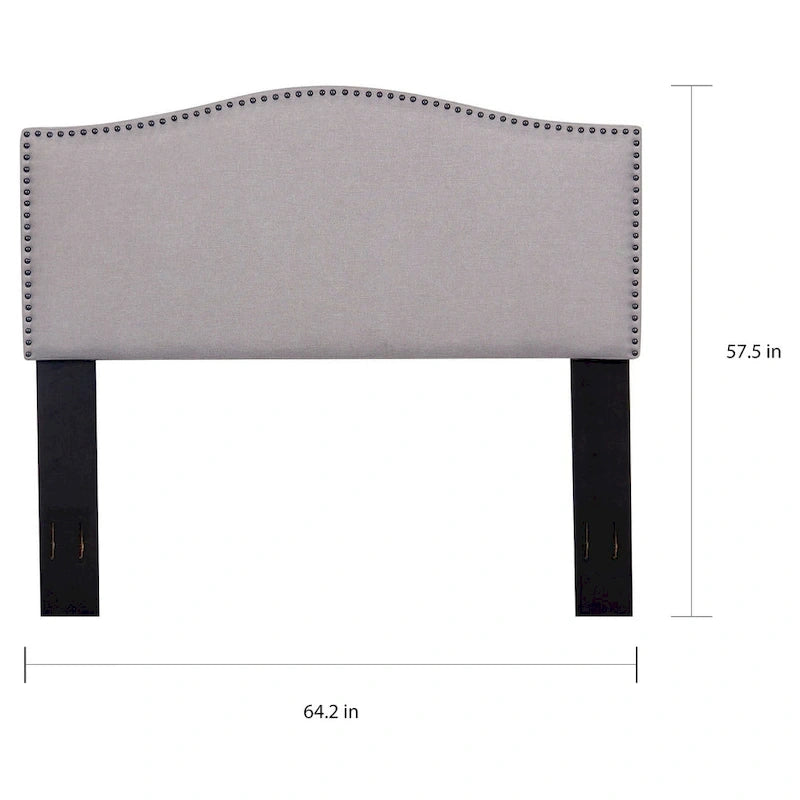 Tête de lit en tissu capitonnée avec clous décoratifs Grand lit/Très grand lit