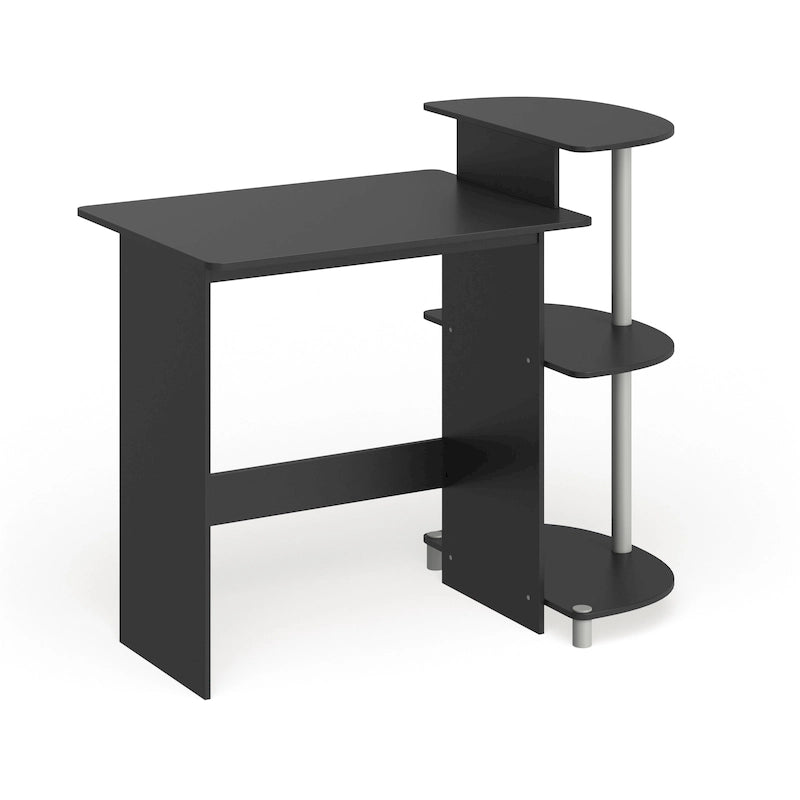 Bureau informatique compact et moderne en bois avec étagères Porch & Den Baruch