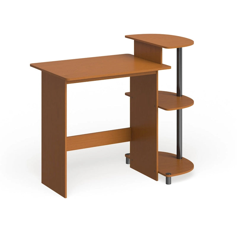 Bureau informatique compact et moderne en bois avec étagères Porch & Den Baruch