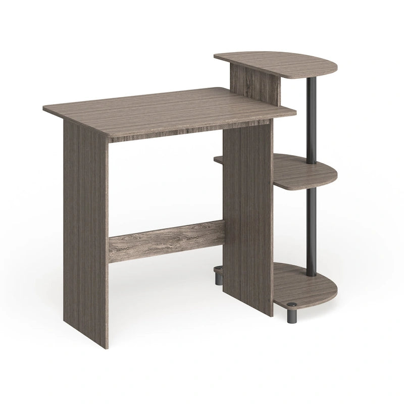 Bureau informatique compact et moderne en bois avec étagères Porch & Den Baruch