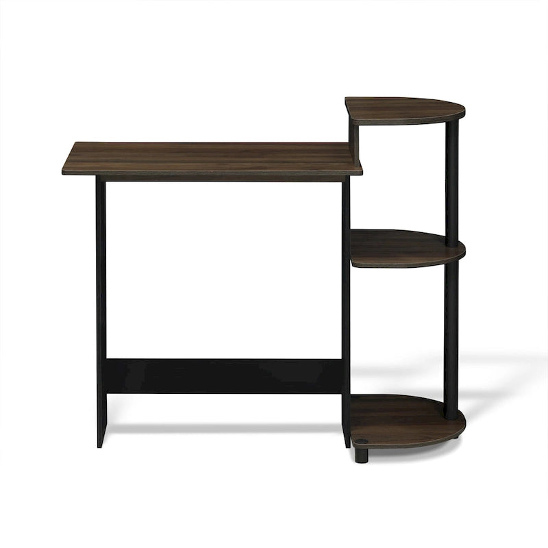 Bureau informatique compact et moderne en bois avec étagères Porch & Den Baruch