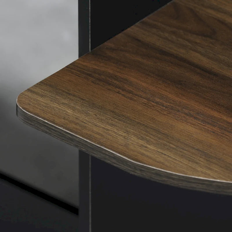 Bureau informatique compact et moderne en bois avec étagères Porch & Den Baruch