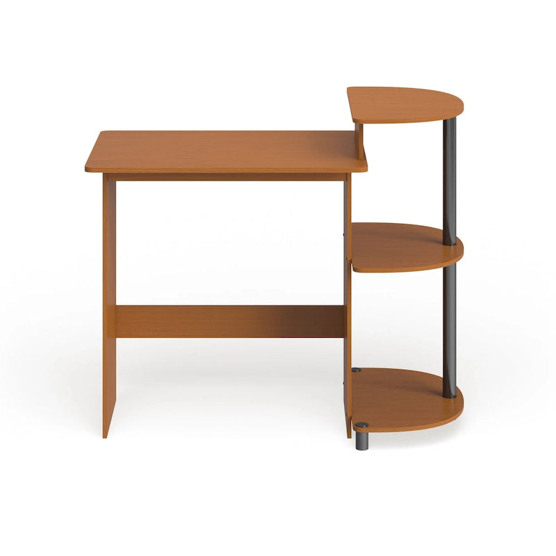 Bureau informatique compact et moderne en bois avec étagères Porch & Den Baruch