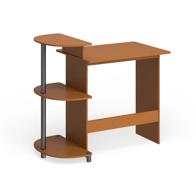 Bureau informatique compact et moderne en bois avec étagères Porch & Den Baruch