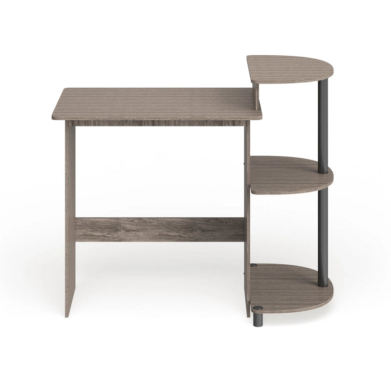 Bureau informatique compact et moderne en bois avec étagères Porch & Den Baruch