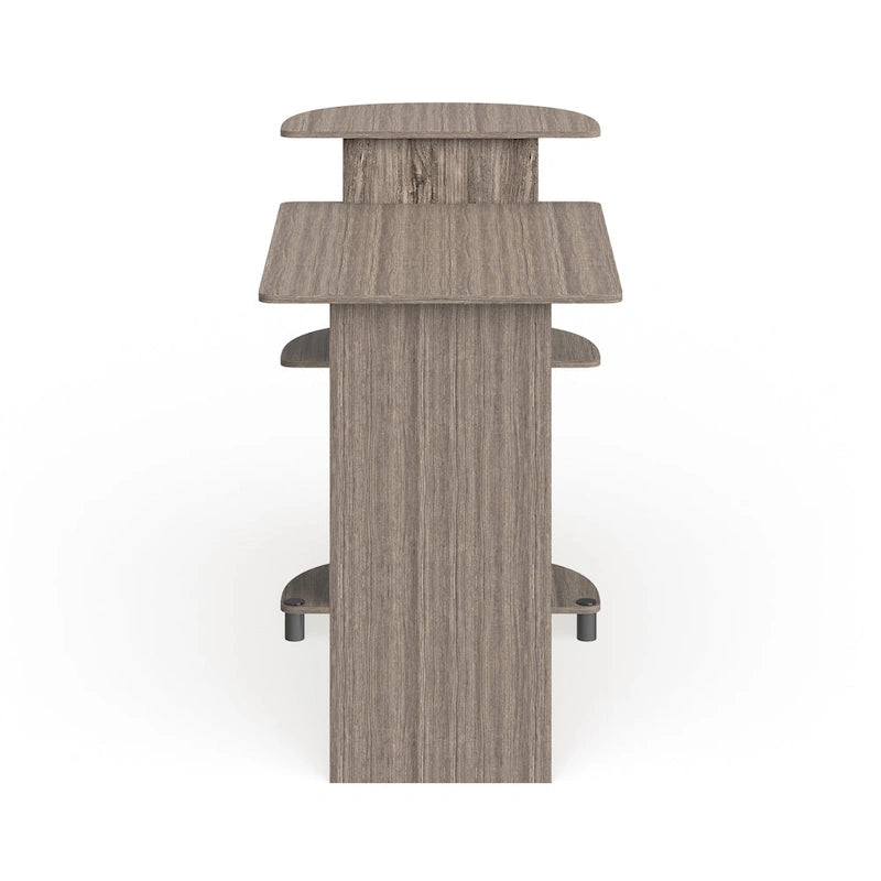 Bureau informatique compact et moderne en bois avec étagères Porch & Den Baruch