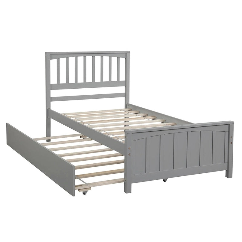 Lit plateforme double Merax avec lit gigogne
