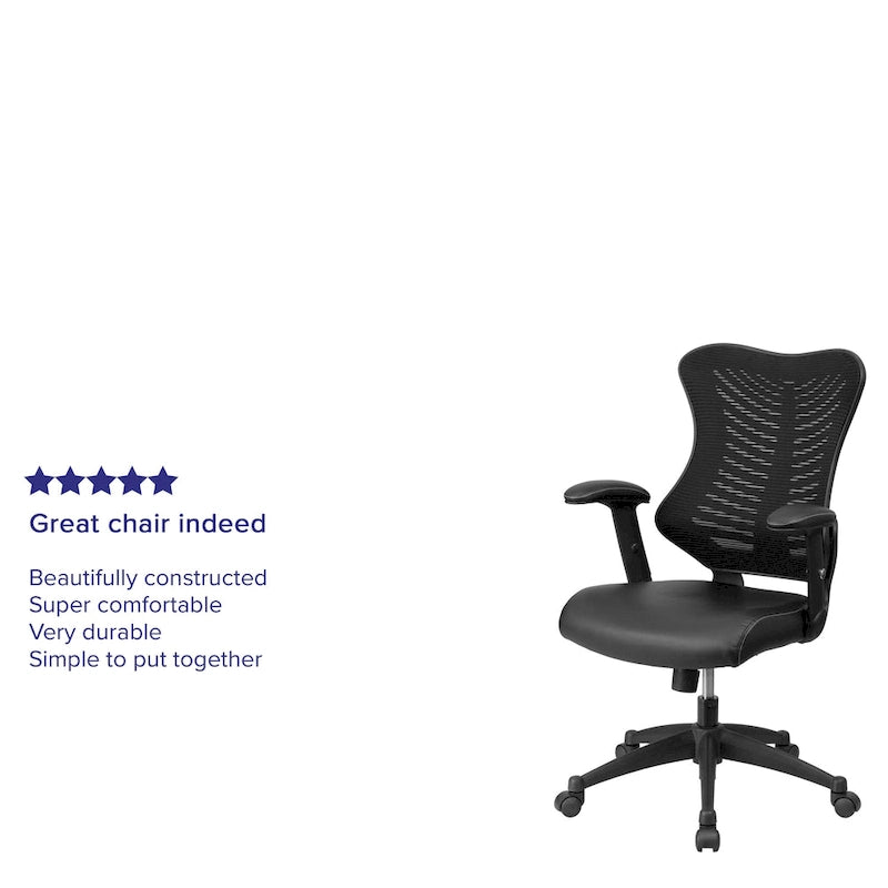 Chaise de bureau ergonomique pivotante de direction haut de gamme avec accoudoirs réglables