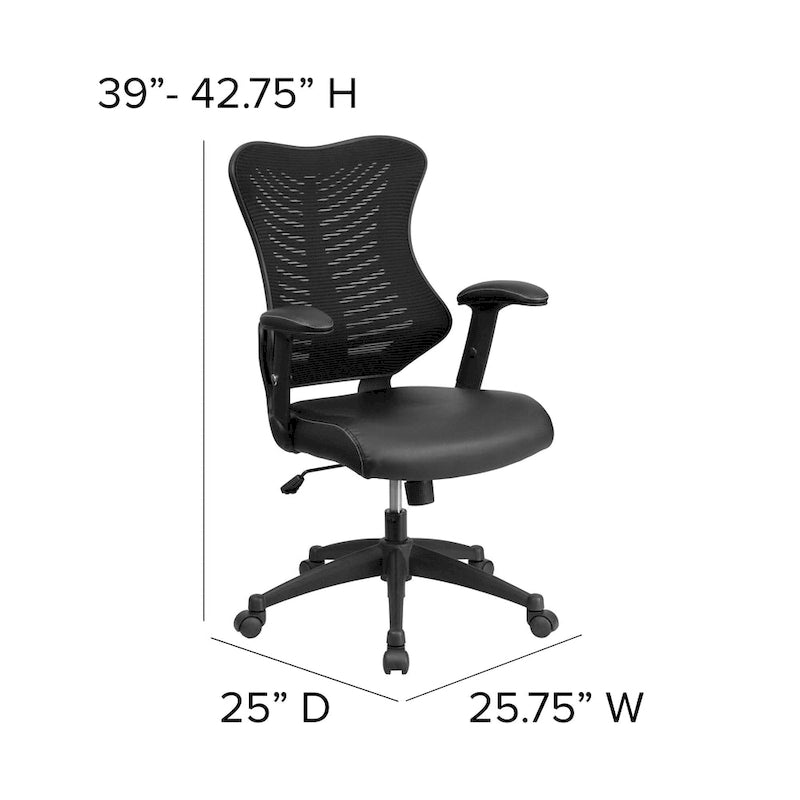 Chaise de bureau ergonomique pivotante de direction haut de gamme avec accoudoirs réglables