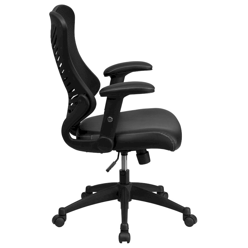 Chaise de bureau ergonomique pivotante de direction haut de gamme avec accoudoirs réglables