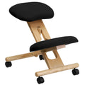 Chaise de bureau ergonomique mobile à genoux en bois et tissu