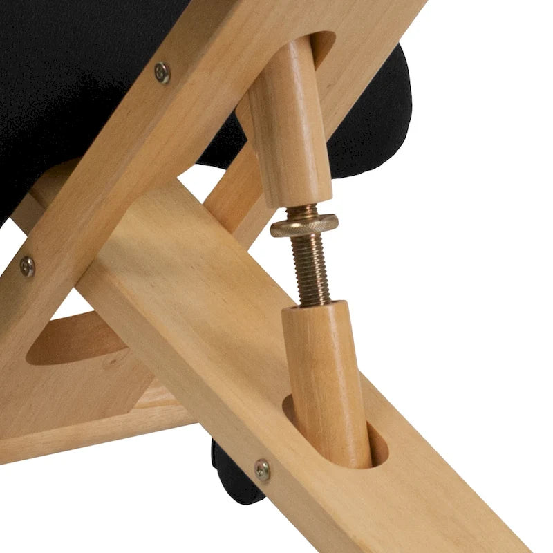 Chaise de bureau ergonomique mobile à genoux en bois et tissu