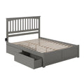Lit plateforme Mission King avec 2 tiroirs en gris