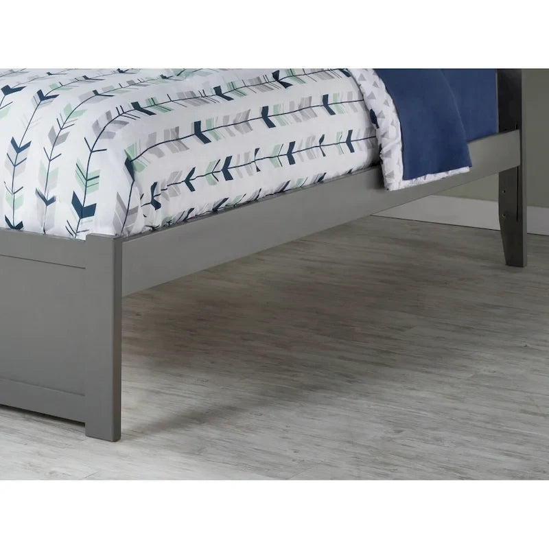 Lit plateforme Mission King avec 2 tiroirs en gris