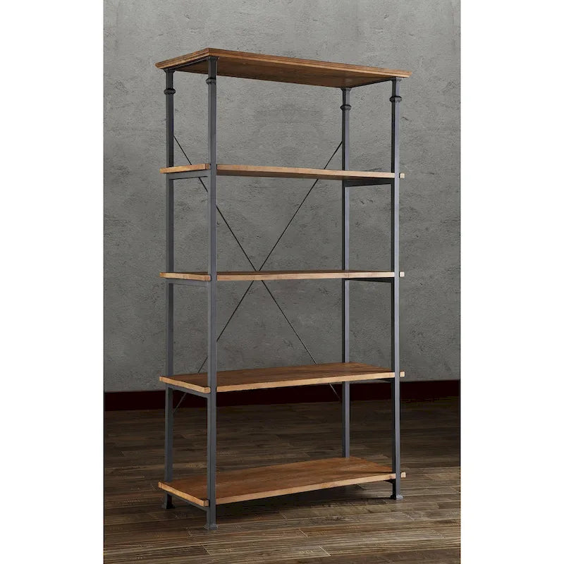 Ensemble bureau et bibliothèque de 40 pouces Myra Vintage Industrial Modern 3 pièces par iNSPIRE Q Classic