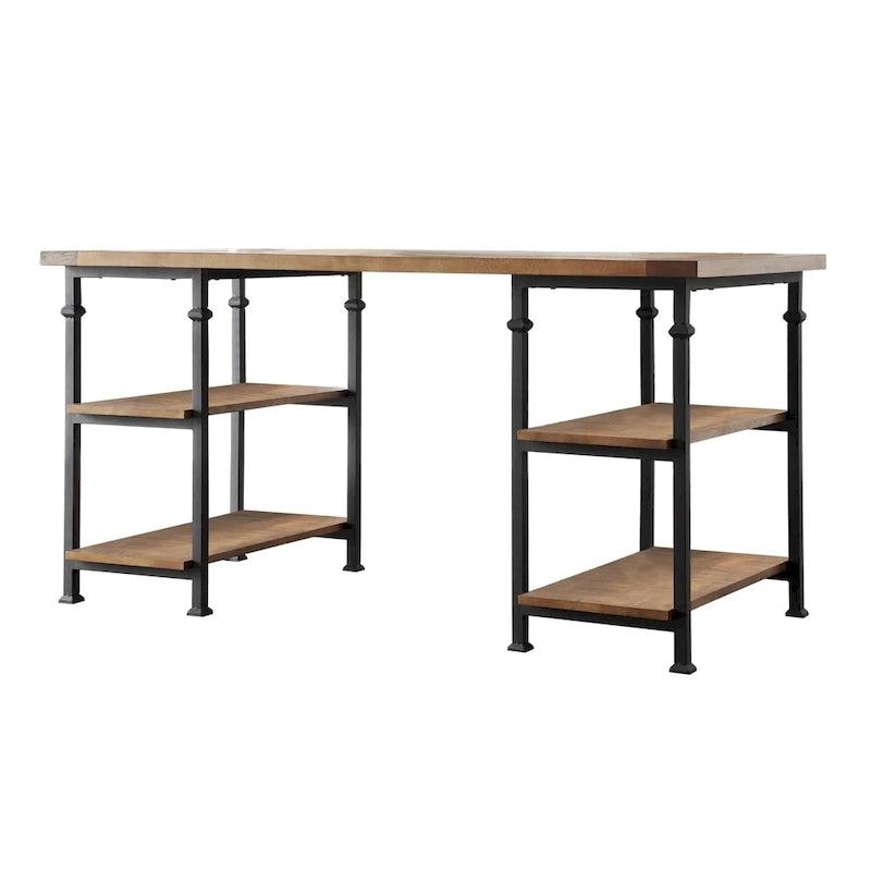 Ensemble bureau et bibliothèque de 40 pouces Myra Vintage Industrial Modern 3 pièces par iNSPIRE Q Classic