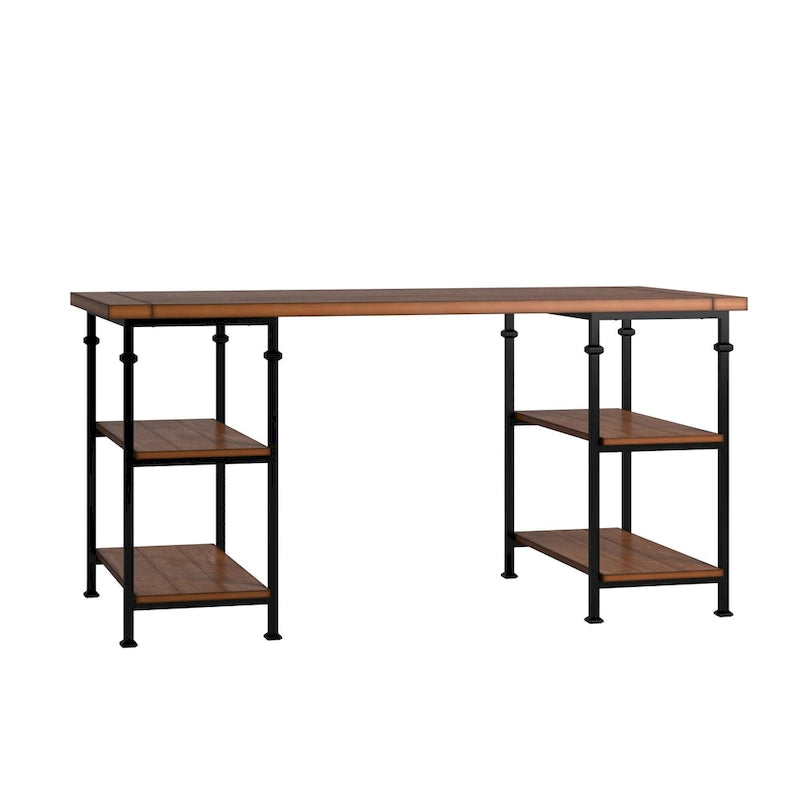 Ensemble bureau et bibliothèque de 40 pouces Myra Vintage Industrial Modern 3 pièces par iNSPIRE Q Classic