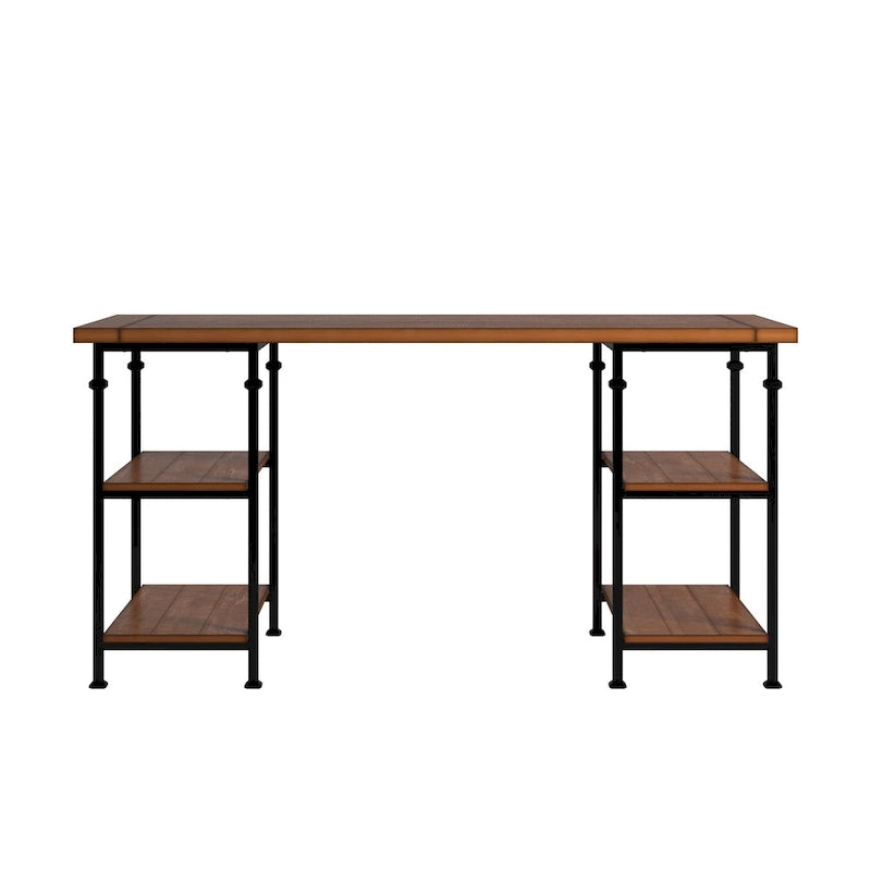 Ensemble bureau et bibliothèque de 40 pouces Myra Vintage Industrial Modern 3 pièces par iNSPIRE Q Classic