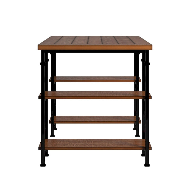 Ensemble bureau et bibliothèque de 40 pouces Myra Vintage Industrial Modern 3 pièces par iNSPIRE Q Classic