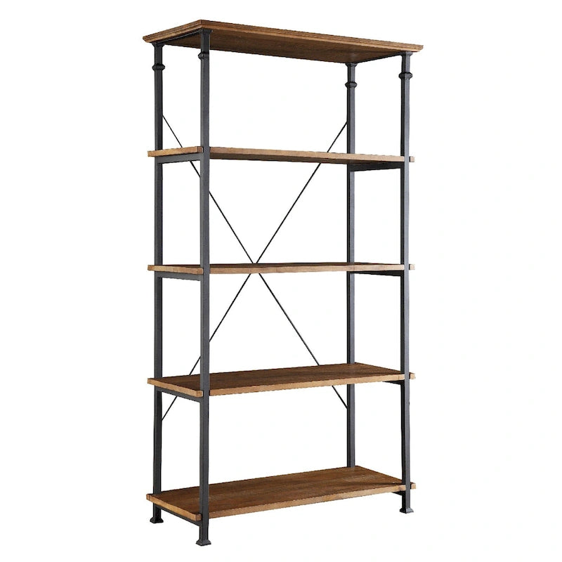 Ensemble bureau et bibliothèque de 40 pouces Myra Vintage Industrial Modern 3 pièces par iNSPIRE Q Classic