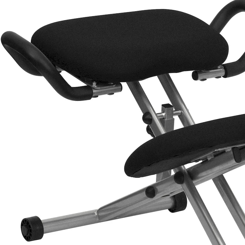 Fauteuil de bureau ergonomique à genoux avec poignées en tissu