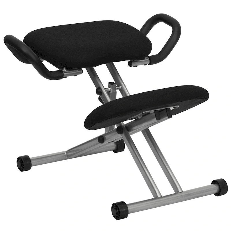 Fauteuil de bureau ergonomique à genoux avec poignées en tissu