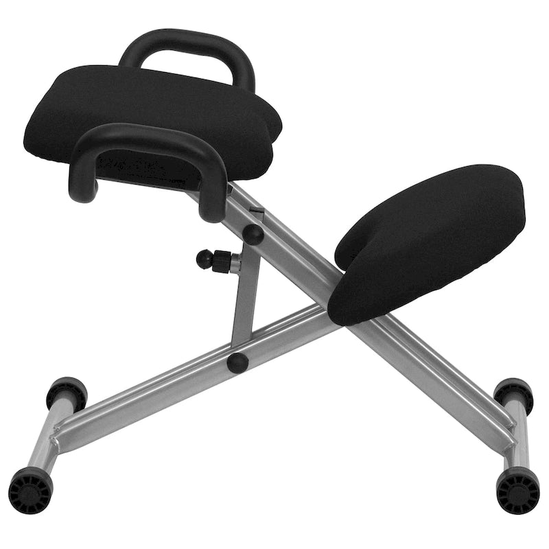 Fauteuil de bureau ergonomique à genoux avec poignées en tissu