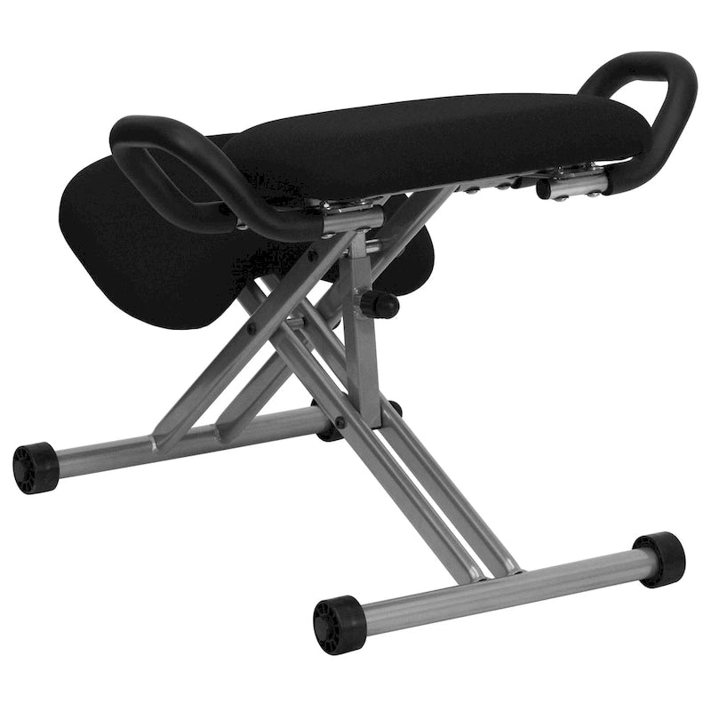 Fauteuil de bureau ergonomique à genoux avec poignées en tissu