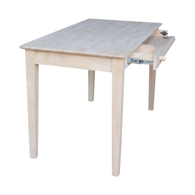 Bureau d'ordinateur en bois avec tiroir abattant