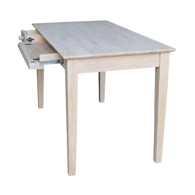 Bureau d'ordinateur en bois avec tiroir abattant