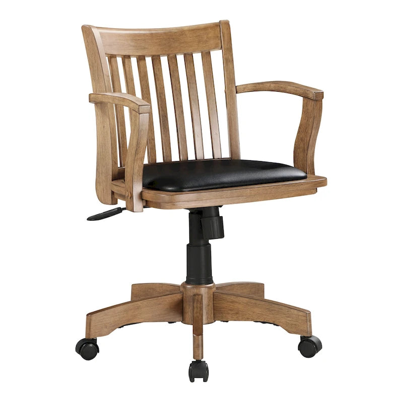 Chaise de banquier en bois rembourrée vintage Copper Grove Wilbur