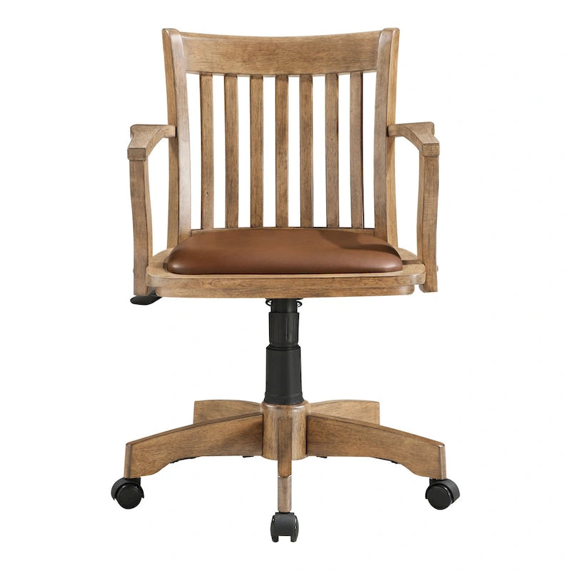 Chaise de banquier en bois rembourrée vintage Copper Grove Wilbur