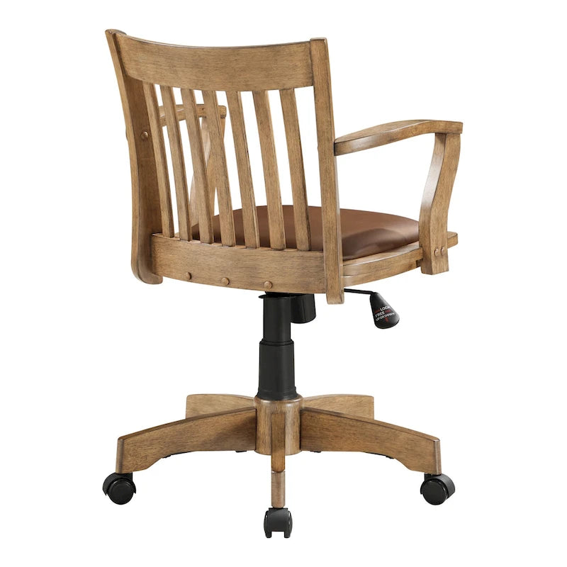 Chaise de banquier en bois rembourrée vintage Copper Grove Wilbur
