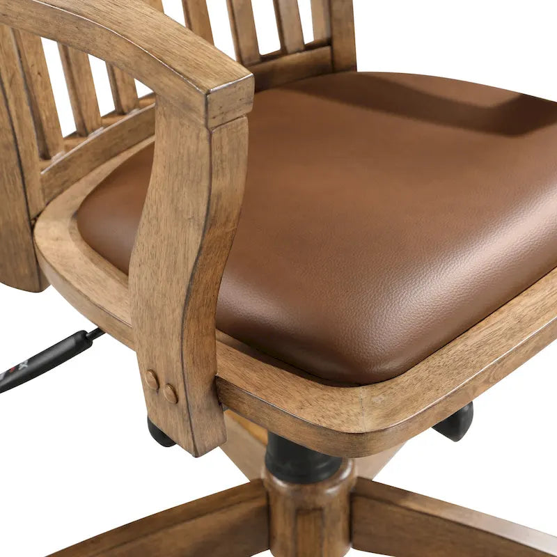 Chaise de banquier en bois rembourrée vintage Copper Grove Wilbur