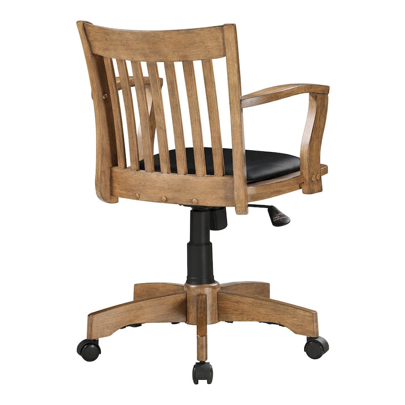 Chaise de banquier en bois rembourrée vintage Copper Grove Wilbur