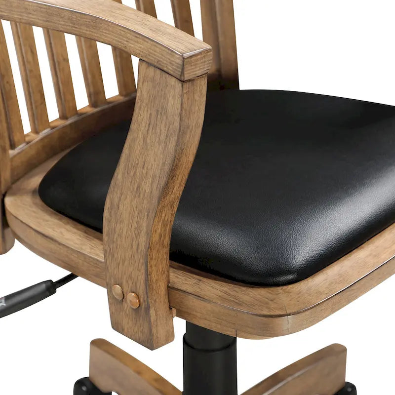 Chaise de banquier en bois rembourrée vintage Copper Grove Wilbur