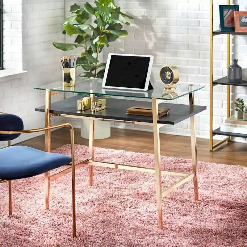 Lifestorey Thayer Bureau en Verre Mid-Century
