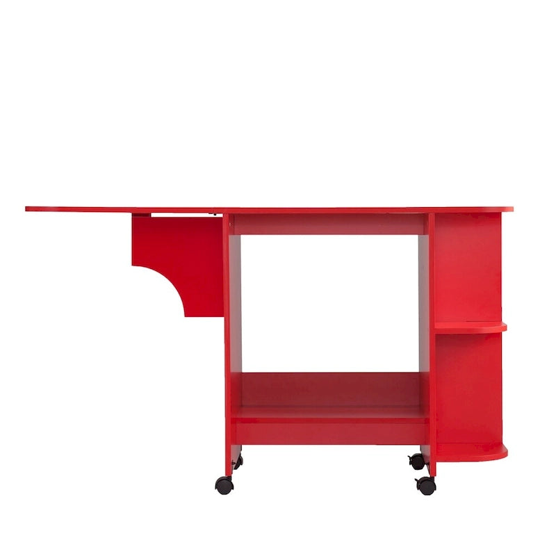 Table de couture/station de bricolage pliante roulante rouge Eastwick Farmhouse de SEI Furniture