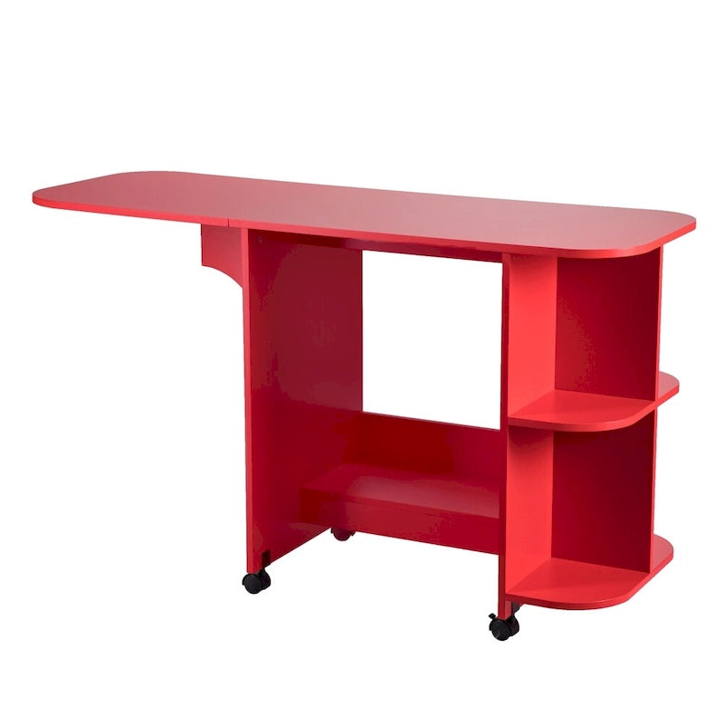 Table de couture/station de bricolage pliante roulante rouge Eastwick Farmhouse de SEI Furniture