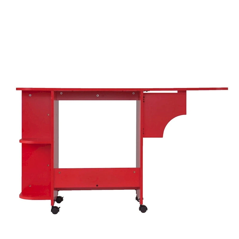 Table de couture/station de bricolage pliante roulante rouge Eastwick Farmhouse de SEI Furniture