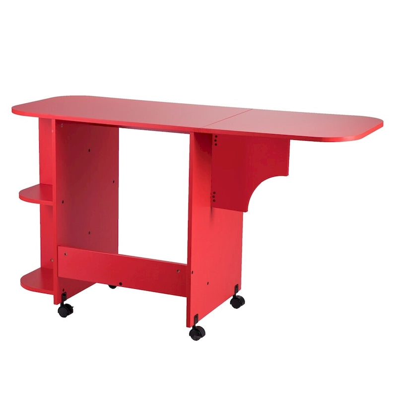 Table de couture/station de bricolage pliante roulante rouge Eastwick Farmhouse de SEI Furniture
