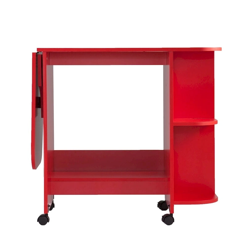 Table de couture/station de bricolage pliante roulante rouge Eastwick Farmhouse de SEI Furniture