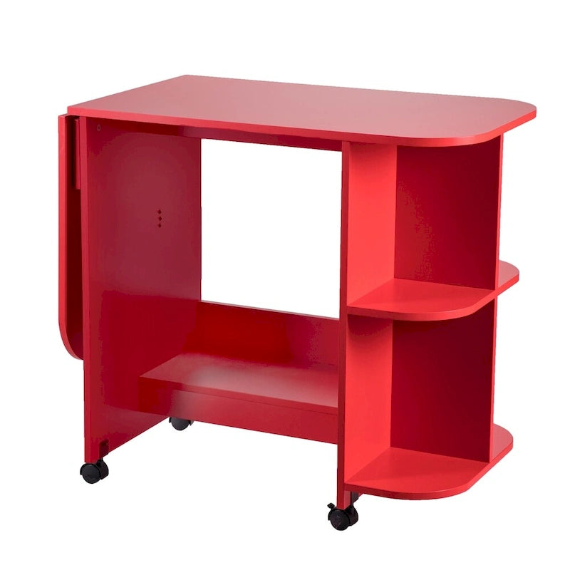 Table de couture/station de bricolage pliante roulante rouge Eastwick Farmhouse de SEI Furniture