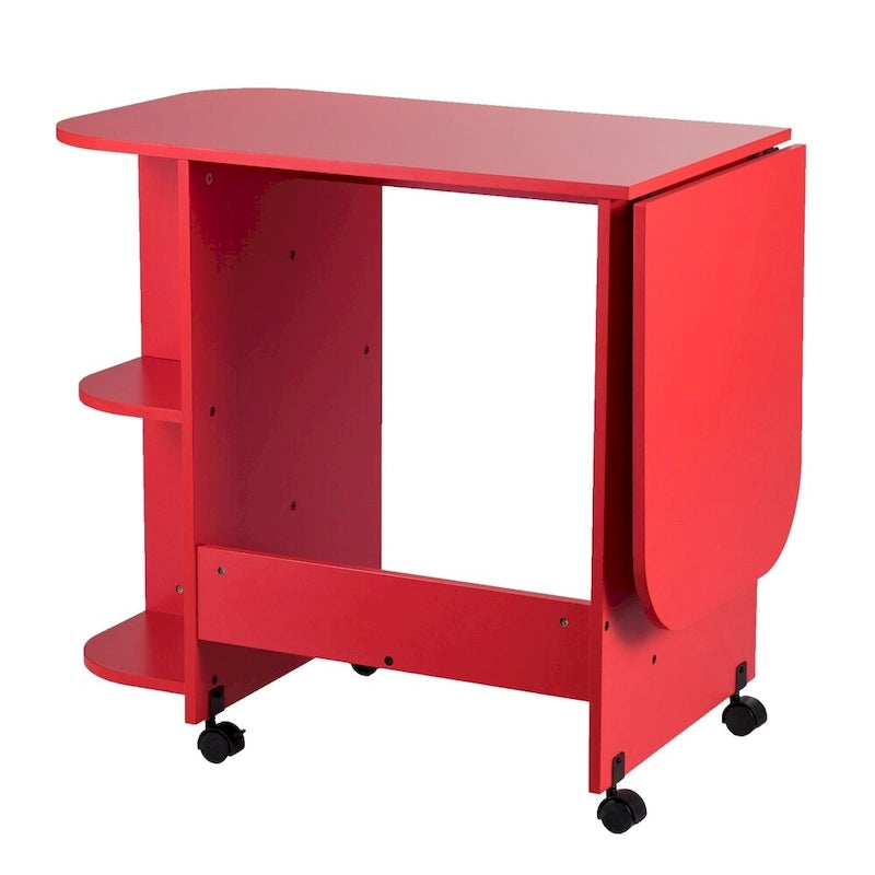 Table de couture/station de bricolage pliante roulante rouge Eastwick Farmhouse de SEI Furniture