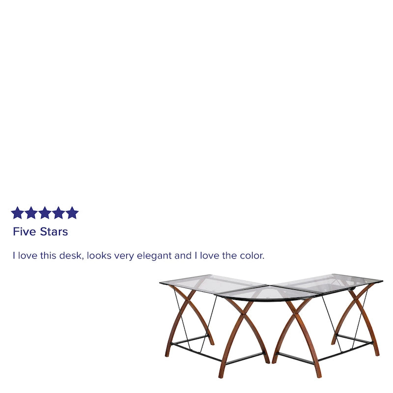 Bureau d'angle en L en verre pour ordinateur avec plateau de clavier coulissant