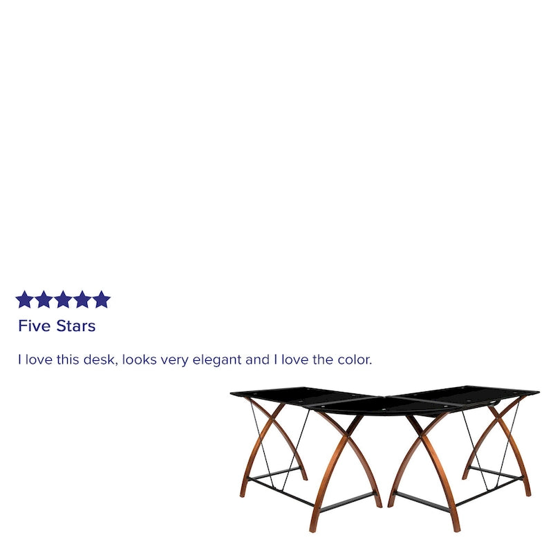 Bureau d'angle en L en verre pour ordinateur avec plateau de clavier coulissant