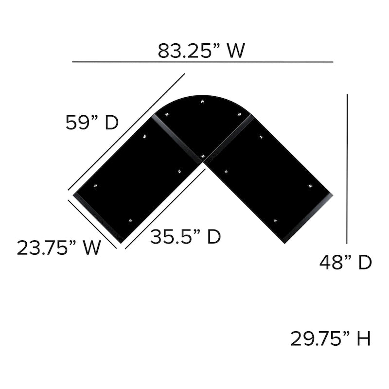 Bureau d'angle en L en verre pour ordinateur avec plateau de clavier coulissant