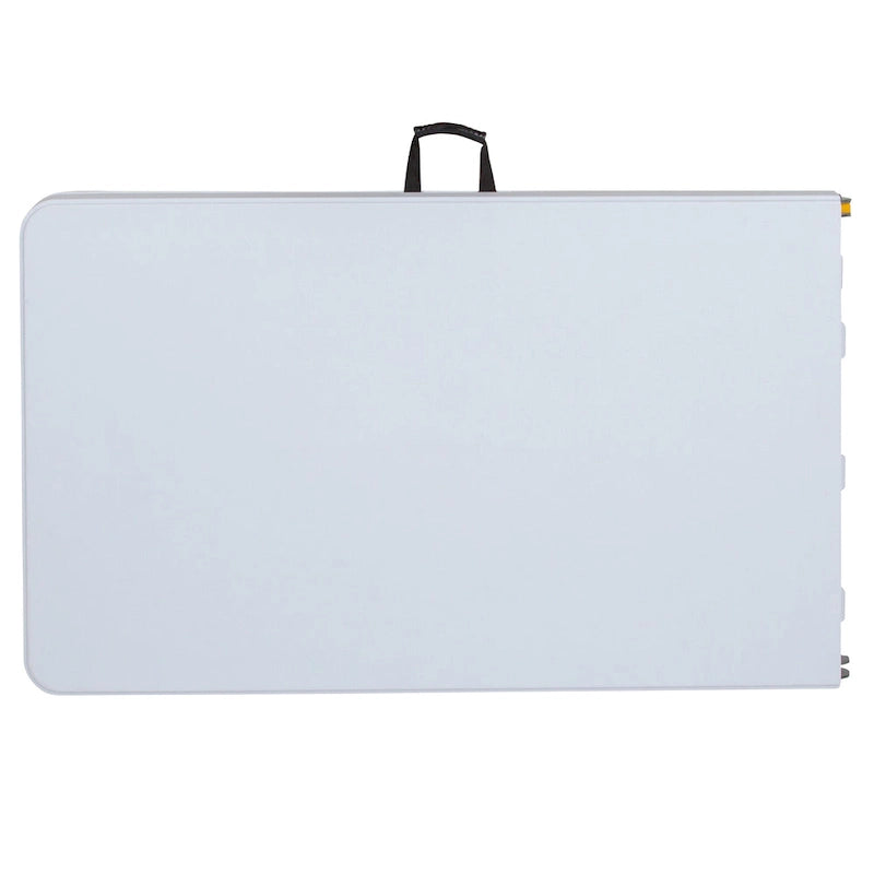 Table pliante réglable en plastique blanc granit de 30" l x 96" L avec poignée de transport