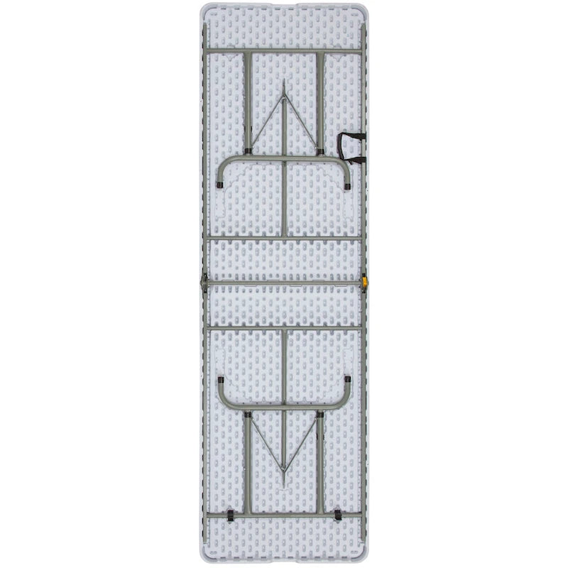 Table pliante réglable en plastique blanc granit de 30" l x 96" L avec poignée de transport